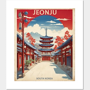 Jeonju South Korea Travel Tourism Retro Vintage Posters and Art